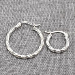 Hoop Earrings 925 Sterling Silver Twist Tube Style Eurowire Earring For Jewellery Findings 15mm 25mm