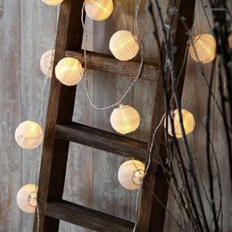 Strings Chinese Style White Farbric Lantern Battery Plug String Lights 5m Guirlande LED Decoration For Christmas Garland On The Window