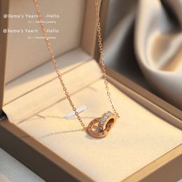 2021 New Gothic Roman Digital Zircon Circle Necklace For Woman Fashion Korean Jewelry Party Girl's Sexy Luxury Clavicle Chain
