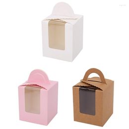 Gift Wrap Packaging Box Transparent Apple Boxes With Open Window And Handle For Dessert Baking Portable