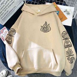 Men's Hoodies Sweatshirts Avatar The Last Airbender Harajuku Anime Hoodie Clothing Water Earth Fire Air Graphics Ulzzang 90s Oversize Patchwork Sweatshirt