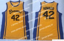 College Basketball Wears Stitched NCAA Teen Wolf Scott Basketball Jerseys College Howard 42 Beacon Beavers Yellow Movie Jersey Shirts S-2XL