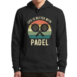 Men's Hoodies Sweatshirts Padel Hoodies Funny Padel Sports Fans Vintage Men's Clothing Casual Soft Hooded Sweatshirt