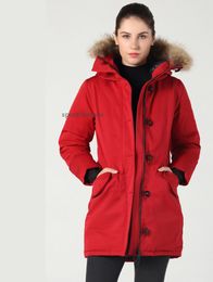 Зимняя женская парка, толстый теплый меховой пуховик со съемным капюшоном, женское тонкое пальто Doudoune, женское пуховое пальто 002