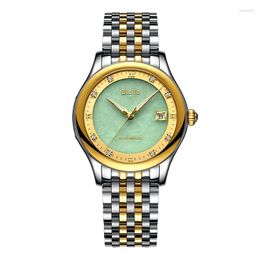 Wristwatches Jade Watch Men Automatic Machinery Luxury Year Gift Wristwatch Natural 2022 To Create Retro Personality ClockWristwatches