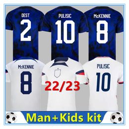 2022 2023 PULISIC USAS maglia da calcio uomo bambini kit stati uniti 22 23 maglia da calcio top qualità thailandese REYNA McKENNIE MORRIS DEST YEDLIN Llanez ADAMS HOME AWAY