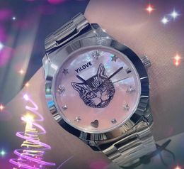 Popular Small Bee Cat Star Watches 28mm Women Quartz all the crime scanning tick Fine 904L Stainless Steel Bracelet watch clock Gifts