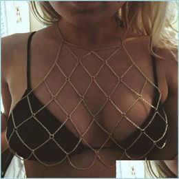 Belly Chains Chains Collares Collier Bikini Body Harness Bohemian Belly Chain Jewellery Sexy Breast Bra Maxi Necklace Wome Dhseller2010 Dhhox
