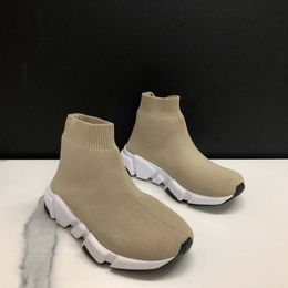 Stretch Fabric Sock Shoes Triple Beige Black White S Childrens Vintage Platform Sneakers Glitter Kids Girls Trainer Runner Casual Athle262R