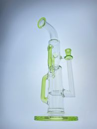clear and green bong Glass smoking pipe 14mm joint factory outlet welcome to order