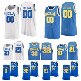 NCAA UCLA Bruins College Jersey Basketball Reggie Miller 31 Bill Walton 32 Russell Westbrook 0 Jrue Holiday 21 Team Colour Blue White For Sport Fans High