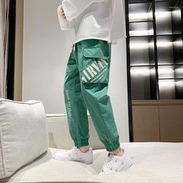 Men's Pants Cargo Men Casual Multi Pocket Pencil Drawstring Joggers For Baggy Ankle Length Streetwear