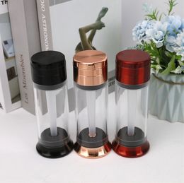 6.14" Smoking Zinc Alloy Grinder 40mm Tobacco Slicer 4 Layers Herb Crusher Cone Filler Grinder with Storage Container