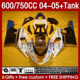 Injection Mold Fairings & Tank For SUZUKI KONICA blue GSXR-600 GSXR750 GSXR600 GSXR-750 K4 2004 2005 153No.93 GSX-R600 GSXR 600 750 CC 04-05 600CC 750CC 04 05 OEM Fairing