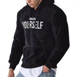 Men's Hoodies Spring Hoodie Plush Winter Warm Cosy Stylish Wear-resistant Embroidery Men