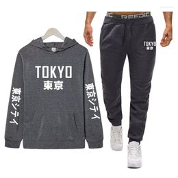 Men's Tracksuits Men Sportswear Brand Tokyo City Set Tracksuit Sporting Hip Hop Streetwear Clothing Two Pieces Hoodies Pants Track Suit