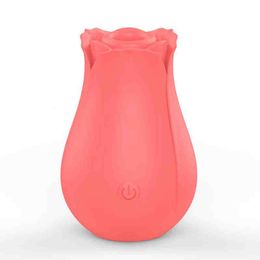 Rechargeable Silicone Rose Bullets pocket pussies Clitoral Suction Vibrator Sex Toys for Woman Sucking Masturbator Female Clit Stimulator