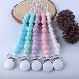 Baby Pacifier Clip Handmade Pacifiers Candy Color Silicone Teething Cute Baby Supplies Soother Chain Newborn Feeding