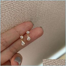 Dangle Chandelier S925 Sterling Sier Japanese Water Drop Crystal Earrings Women Light Luxury Temperament Wedding 14K R Dhseller2010 Dhjtt