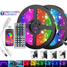 Strips 20M Bluetooth RGB LED Strip Lights Light SMD Flexible 5M-20M Tape Diode DC Control Adapter TV Desktop Screen BackLight