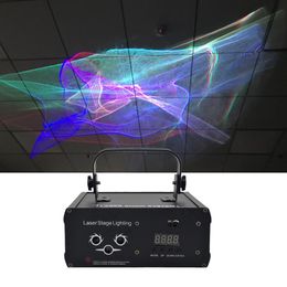 color stage lighting UK - Mini DMX RGB Full Color Hypnotic Aurora DJ Laser Light Home Gig Party Background Stage Lighting Effect DJ-518W2879