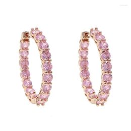 Hoop Earrings & Huggie Pink Cz Earring For Girl Women Rose Gold Color Pinky Hoops Classic Fashion JewelryHoop