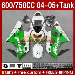 Injection Mould Fairings & Tank For SUZUKI GSXR-600 GSXR750 GSXR600 GSXR-750 K4 2004 2005 153No.69 GSX-R600 GSXR 600 750 CC 04-05 600CC 750CC 04 05 OEM Fairing green stock