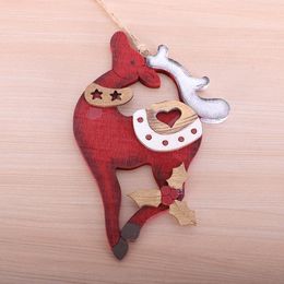 Christmas Decorations Wood Tree Pendants DIY Elk Home Decor Deer Kids Gift Ornament Xmas Party Kawaii Room