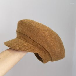 Visors Fedora Hats For Women Unisex Autumn Winter Peaked Cap Painter Hat Wool Wide Brim Fashion Female Foldable Windproof 2022Visors