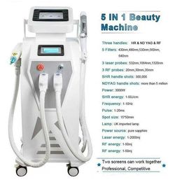 Double Screen 4 in1 Multi-function laser IPL tattoo removal machine vascular pigment acne therapy laser 5 filters OPT tattoo/