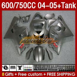 Injection Mold Fairings & Tank For SUZUKI GSXR-600 GSXR750 GSXR600 GSXR-750 K4 2004 2005 153No.68 GSX-R600 GSXR 600 750 CC 04-05 600CC 750CC 04 05 OEM Fairing matte grey