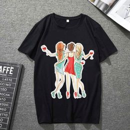 Men's T Shirts Ladies T-shirt O-neck Summer Harajuku Short Sleeve Polyester Shirt Fashion Girl Series Printed Casual Street Style