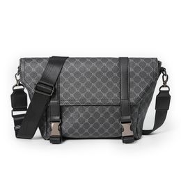 Luxury Brand Design Fashion Men Messenger s bag Large Capacity Plaid Leather Shoulder Crossbody Male Sling Bag Trendy