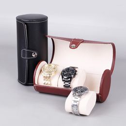 Watch Boxes Roll Travel Case Portable Vintage Leather Display Storage Box Holder Wrist Jewelry Pouch Organizer