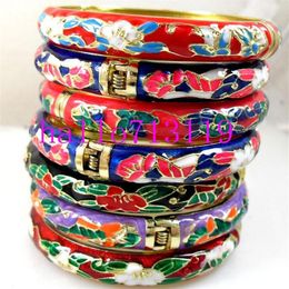 12pcs Cloisonne Enamel Women Girl Cuff Metal Bracelets Bangles Wristbands Whole Charm Classic Jewellery Lots Christmas Gift257F