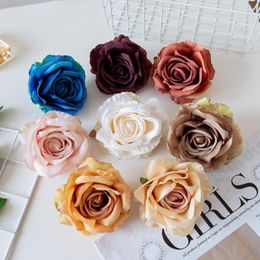 Decorative Flowers 5/10PCS Artificial Head Scrapbooking Bride Accessories Wedding For Home Decoration Christmas Garland Material Silk Roses