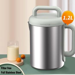 Juicers Full Stainless Steel Juicer Blender Soybean Milk Machine Filter-free Automatic Soymilk Juicing 1.2L