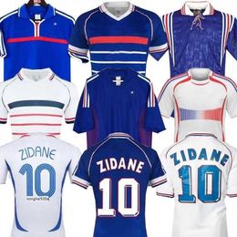 1998 2002 RETRO French 2018 camisas de futebol VINTAGE ZIDANE HENRY MAILLOT 1996 2004 Camisas de futebol camisa Trezeguet fora de casa 2006 branco