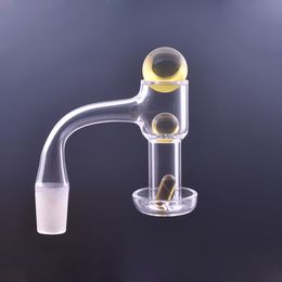 hookah accessories Terp Slurper Beveled Edge Quartz Banger Nails Seamless Fully Weld Bangers 10mm 14mm Joint With Glass Marble Ruby Pearl Pill for dab rig bong 2pcs