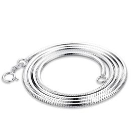 Chains CM 20 Inches Men Necklace Sterling Silver 1 5MM Snake Chain Solid 925 White Gold ColorChains227M