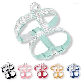 Dog Collars Reflective Collar Adjustable Pet Products Necklace Harnesses Vest Leash Quick Release Bling Rhinestone