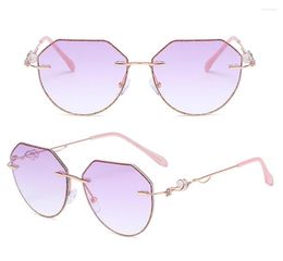 Sunglasses Frames Women Fashion Crystal Anti Blu Ray Ultralight Oversized Rimless Glasses Frame Eyeglasses