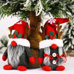 Christmas decorations creative antlers snowflakes men and women dwarf ornaments faceless doll Rudolph forest man