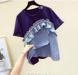 Women's T Shirts Fashion Zc9499 Women Tops & Tees 2022 Runway Luxury European Design Party Style T-Shirts Women's Clothing