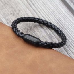 Charm Bracelets 100% Stainless Steel Bracelet Homme Minimalist PU Leather Braslet Man Braclet Accessories Camping Jewellery Gift For Fath2772