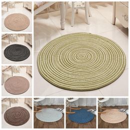 Carpets Hand Hooked Round Carpet Chair Mat For Living Room Bedroom Area Rugs Solid Nordic Home Decorative Placemat Sofa Table Seat