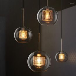 Pendant Lamps Nordic Loft Designer Industrial Light Retro Creative Concise Glass Kitchen Hanging Led Lights