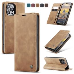 Vintage Leather Stand Flip Wallet Cases For iPhone 14 Pro Max 13 12 11 XR X 8 7 Plus 6 6s Card Slot Holder Phone Covers Funda