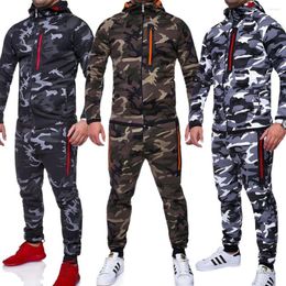 Men's Tracksuits ZOGAA Men Track Suit Camouflage Jacket Tracksuit Matching Sets Sportswear Hoodie Coat Pants Sweatsuit For