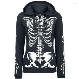 Women's Hoodies HalWomen Fleece Coats Spring Autumn Female Hooded Sweatshirt Zipper Up Slit Back Long Sleeve Loose Print Women